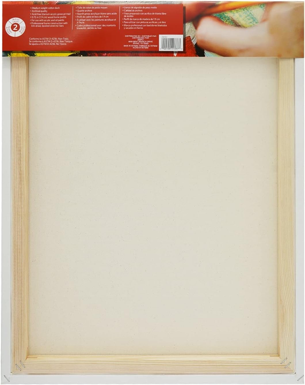 Artist's Loft 24' x 36' Level 2 Gallery Wrapped Traditional Canvas - Archival, Acid Free Cotton Canvas for Paint, Acrylic, & Oils - Bulk 12 Pack