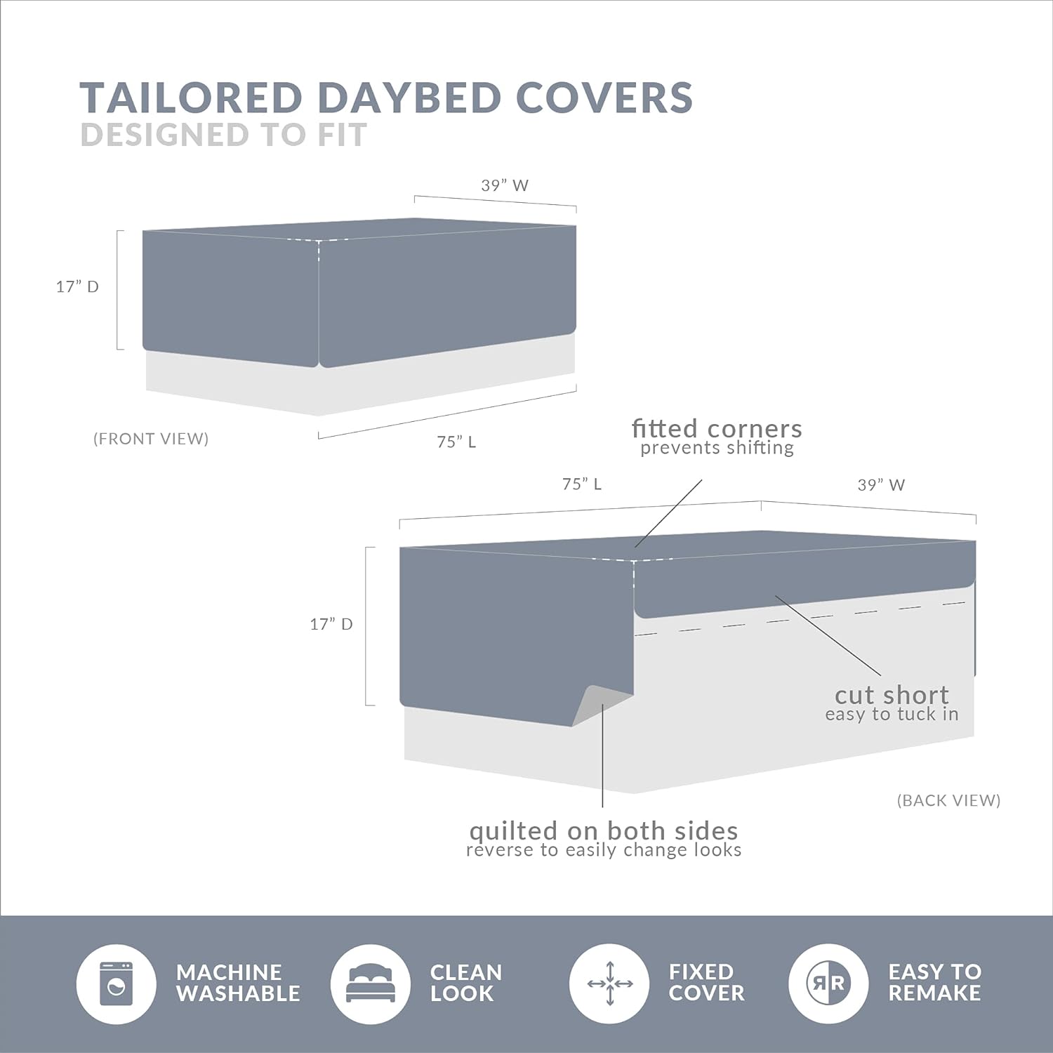 Madison Park Daybed Cover Set Damask Quilted Cover for Daybeds, All Season, Pre-Washed Cotton-Filled Coastal Bedding Scallop Edge, Shams, Bedskirt, Décor Pillows, Tuscany, Seafoam, 39'x75', 6 Piece