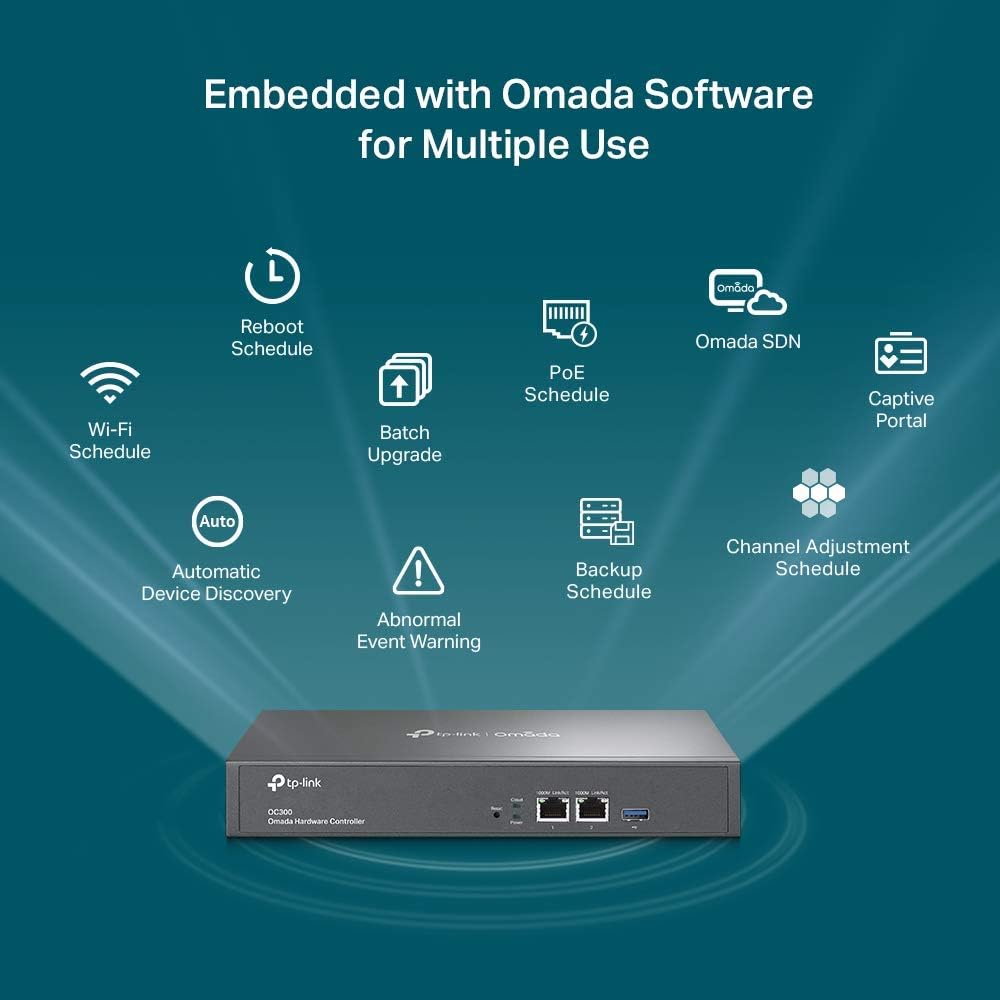 TP-Link Hardware Controller (OC300) – SDN Integrated, 2 Gigabit Ports, USB 3.0, Manages up to 500 Devices, Intelligent Network Monitoring, Cloud Access, App Support