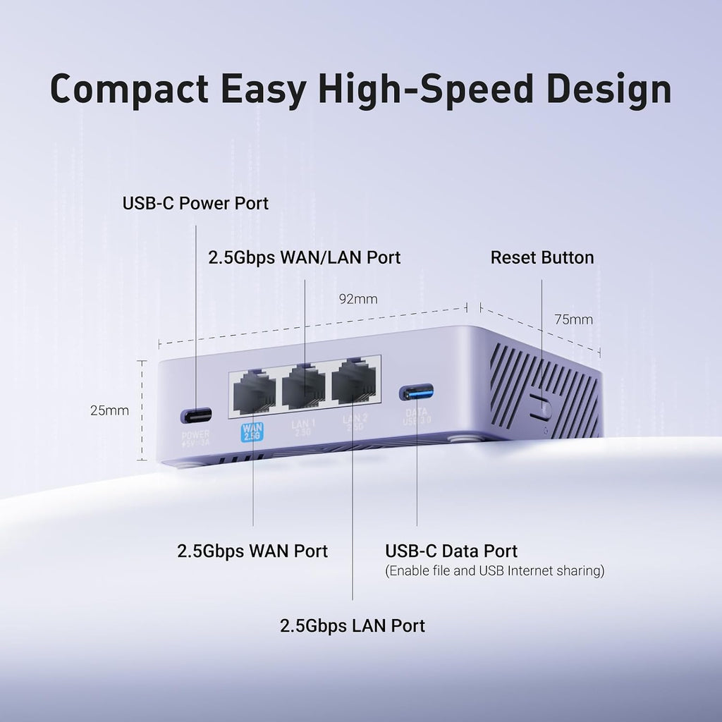 GL.iNet MT5000 (Brume 3) High-Speed Wired VPN Security Gateway & GL.iNet GL-BE9300 (Flint 3) Tri-Band WiFi 7 Router