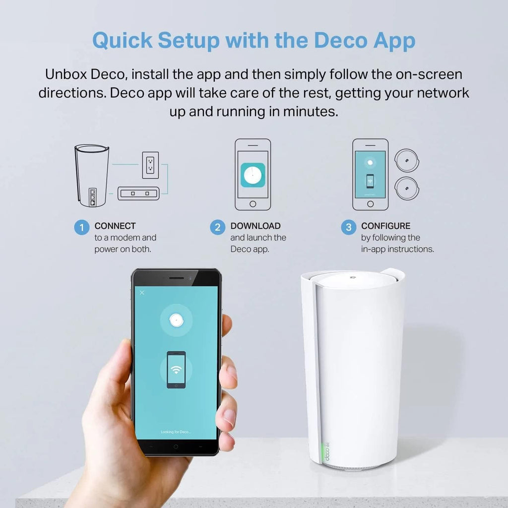 TP-Link Deco Mesh WiFi AXE11000 Tri-Band WiFi 6E Mesh Network System(Deco XE200) - Replaces Wireless Internet Router and Extender, 10Gbps Ethernet Port, Compatible with Alexa, 2-Pack, White (Renewed)