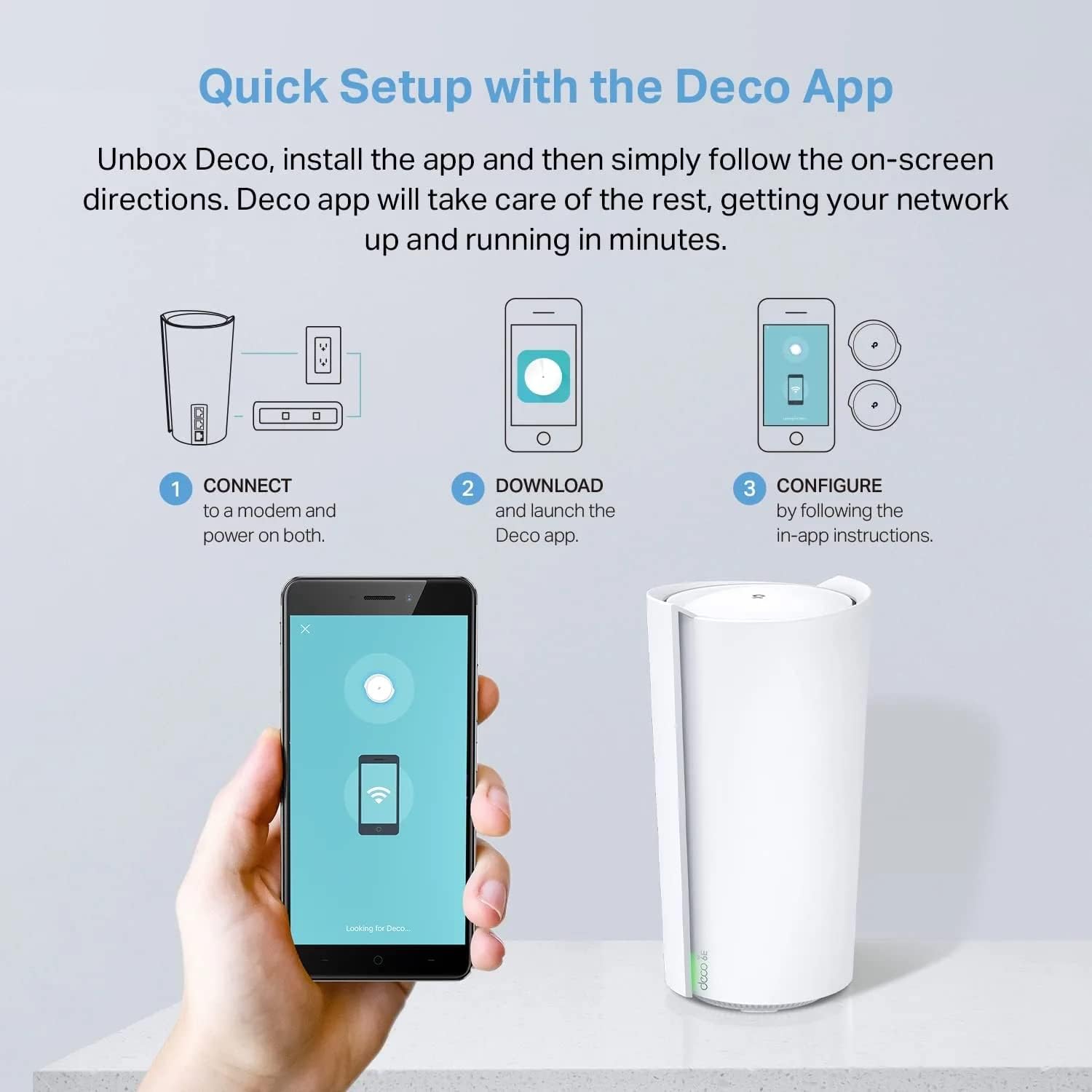 TP-Link Deco Mesh WiFi AXE11000 Tri-Band WiFi 6E Mesh Network System(Deco XE200) - Replaces Wireless Internet Router and Extender, 10Gbps Ethernet Port, Compatible with Alexa, 2-Pack, White (Renewed)