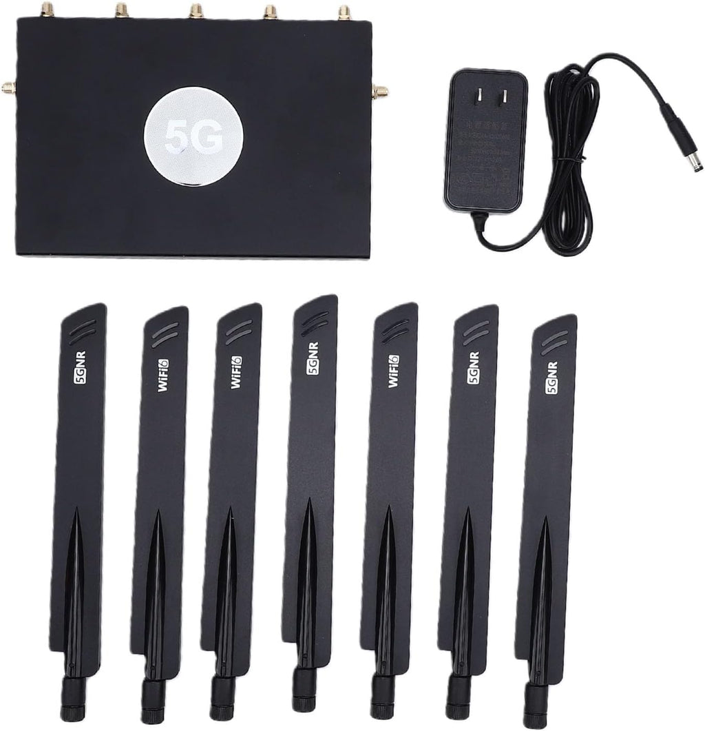 5G WiFi 6 Router, Dual Band Mesh 5G Cellular Router with Chip and 7 High Gain Antennas, for 4K Streaming and LagFree Connectivity (US Plug)