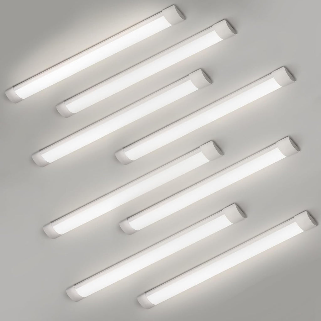 8 Packs 3FT LED Batten Light, Slim Ceiling Surface Mounted Light, 30W, 4000K, IP20, LED Ceiling Lamp for Garage, Shop, Hallway, Office, Market