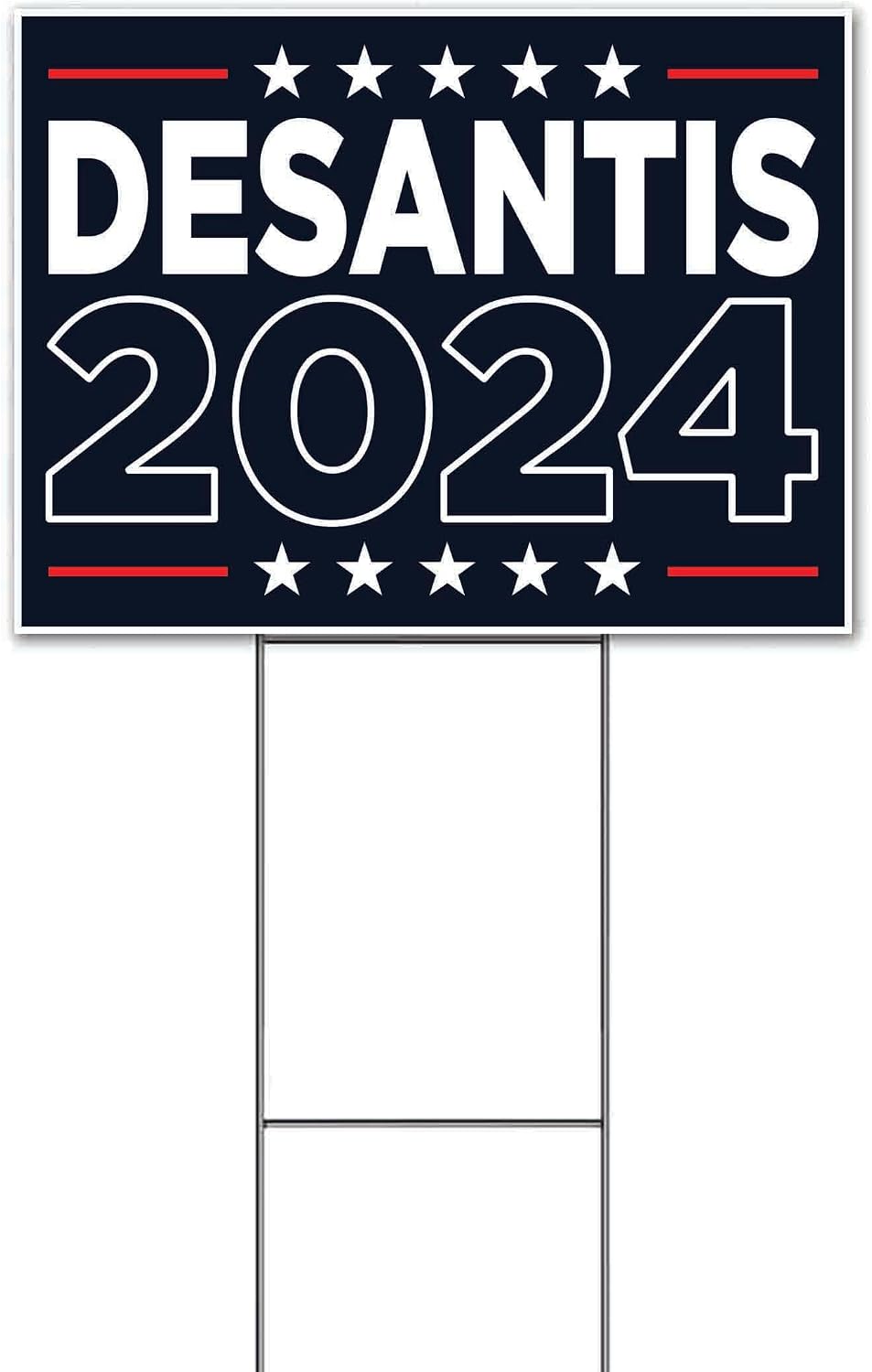 Desantis 2024 (18' x 24') Yard Sign, Quantity Discounts, Multi-Packs, Includes Metal Step Stake, Bandit, New, Advertising, USA | Election, Political, Republican, President, Vote