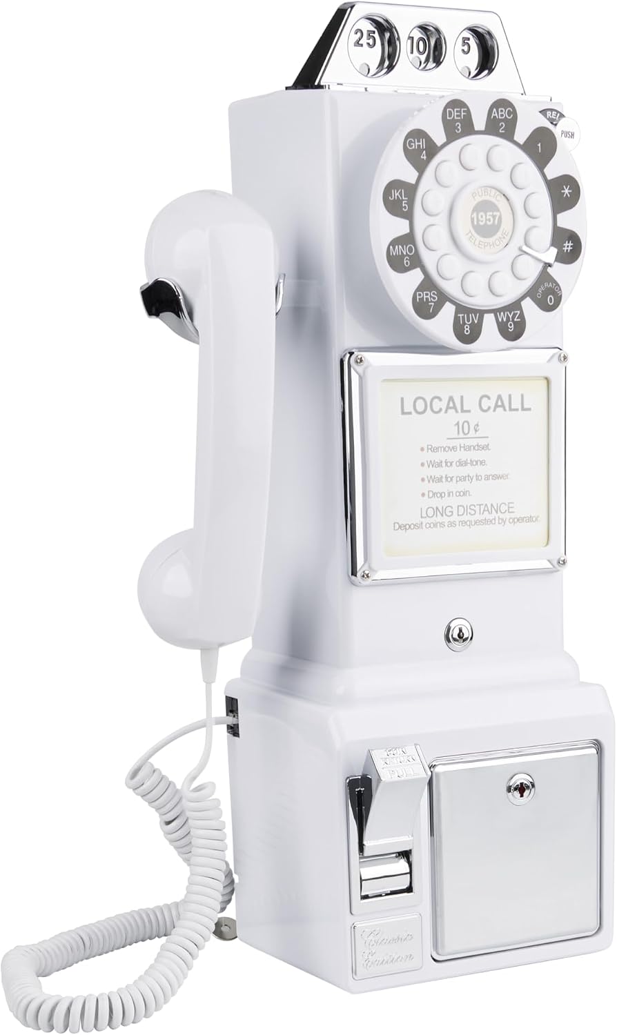 Audio Guest Book Wedding Phone, Audio Phone guestbook, Unique Phone Voice Recorder, Audio guestbook Like Leaving A Voicemail Message, Preserve Your Special Occasions (Antique, White)