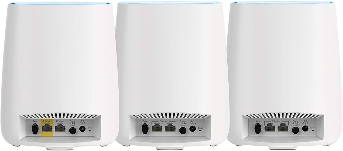 ---NETGEAR Orbi Ultra-Performance Whole Home Mesh WiFi System - WiFi router and two satellite extender with speeds up to 3Gbps over 6,000 sq. feet, AC3000 (RBK53)