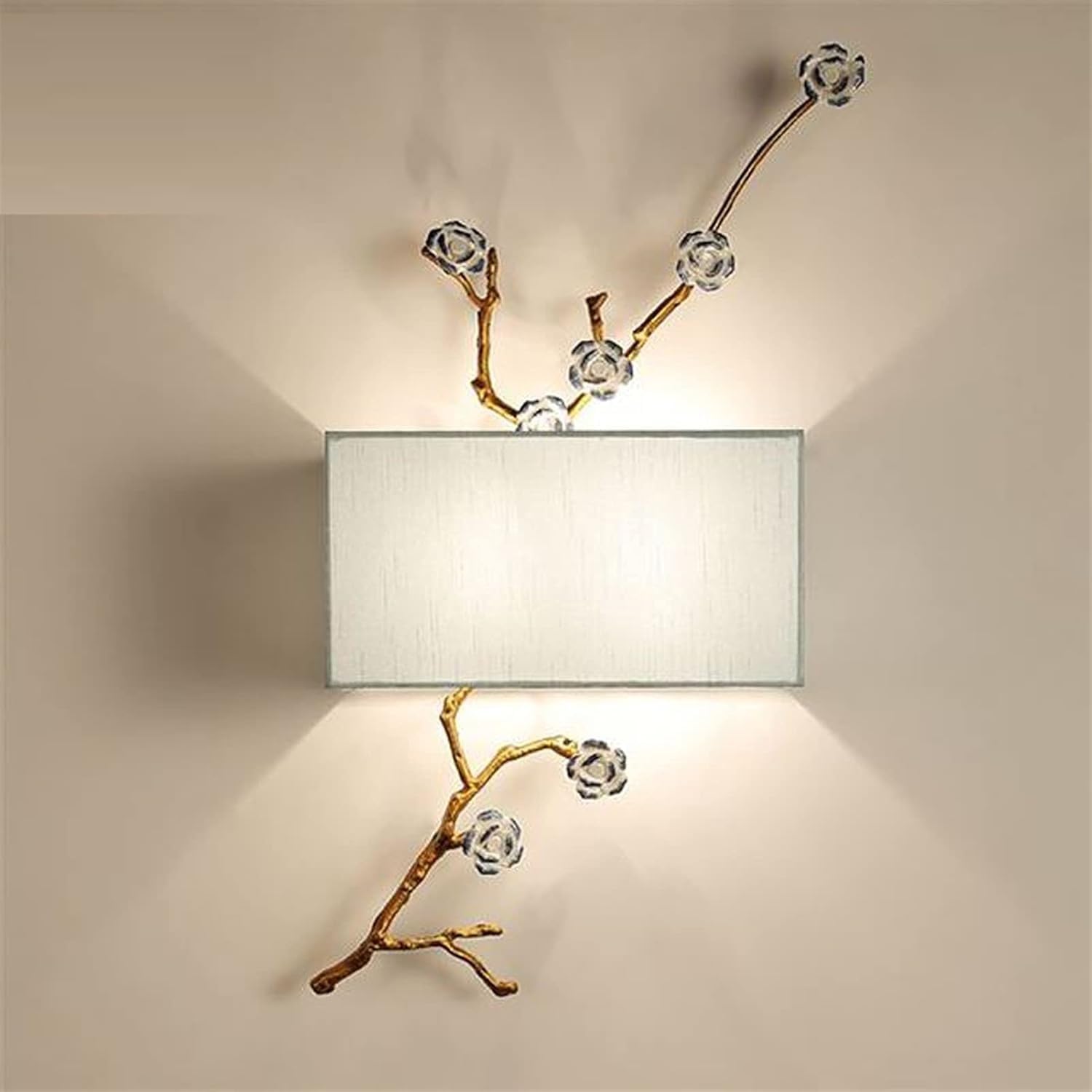 Chinese Style Fabric Wall Lamp Modern Lights Compatible with Home Wall Lighting(Warm White)(Nature White)