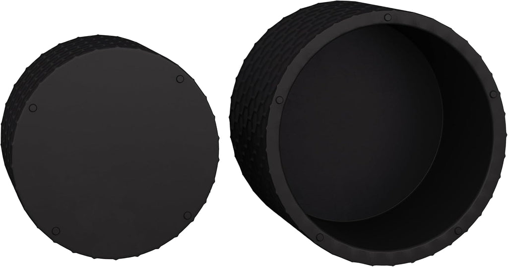 Round Nesting Coffee Table Set of 2, Modern Circular Side Table Set with Honeycomb Design, 2 Piece Nesting End Table Accent Tables Coffee Table for Living Room Bedroom Apartment - Black