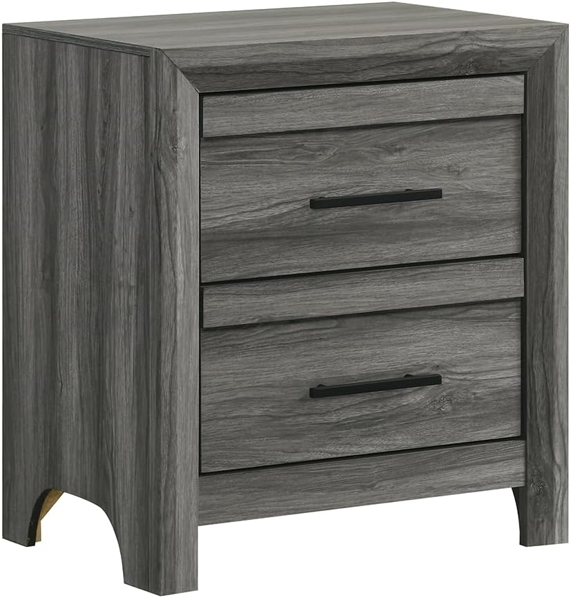 Modern Style 4 Pc Full Bedroom Set Made with Wood in Gray