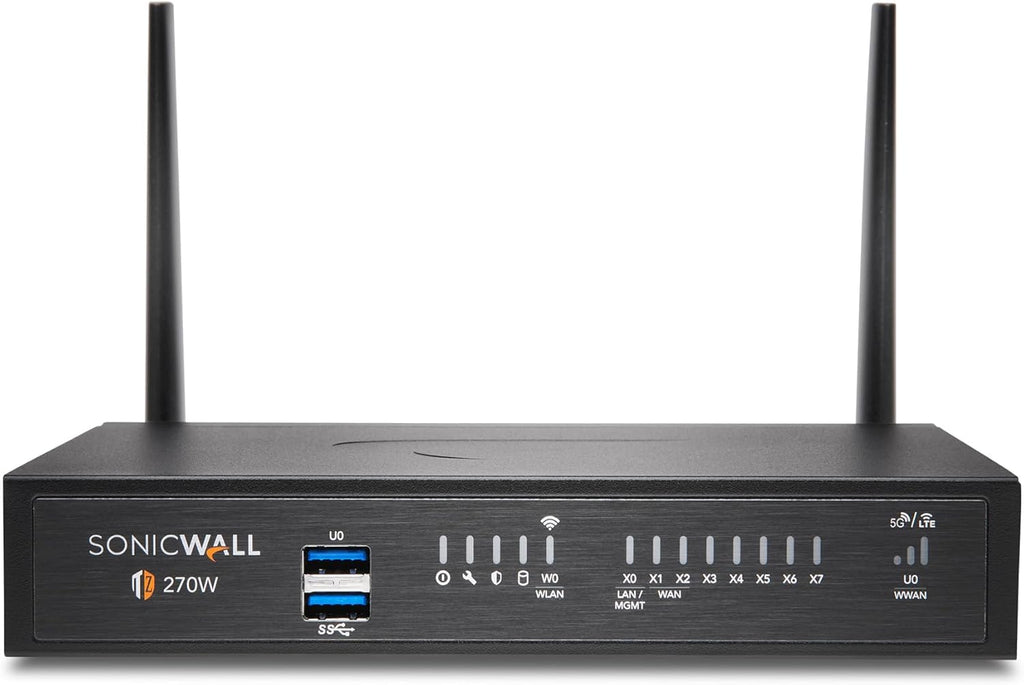 SonicWall TZ270W Wireless SecureUpgradePlus | 3YR Essential Edition | TZ270W Gen7 Firewall with 3 Year Essential Protection Service Suite | SMB Wi-Fi Unit with Threat Protection (02-SSC-6857)