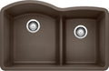 BLANCO, Café Brown 441597 DIAMOND SILGRANIT 60/40 Double Bowl with Low Divide Undermount Kitchen Sink, 32' X 21'