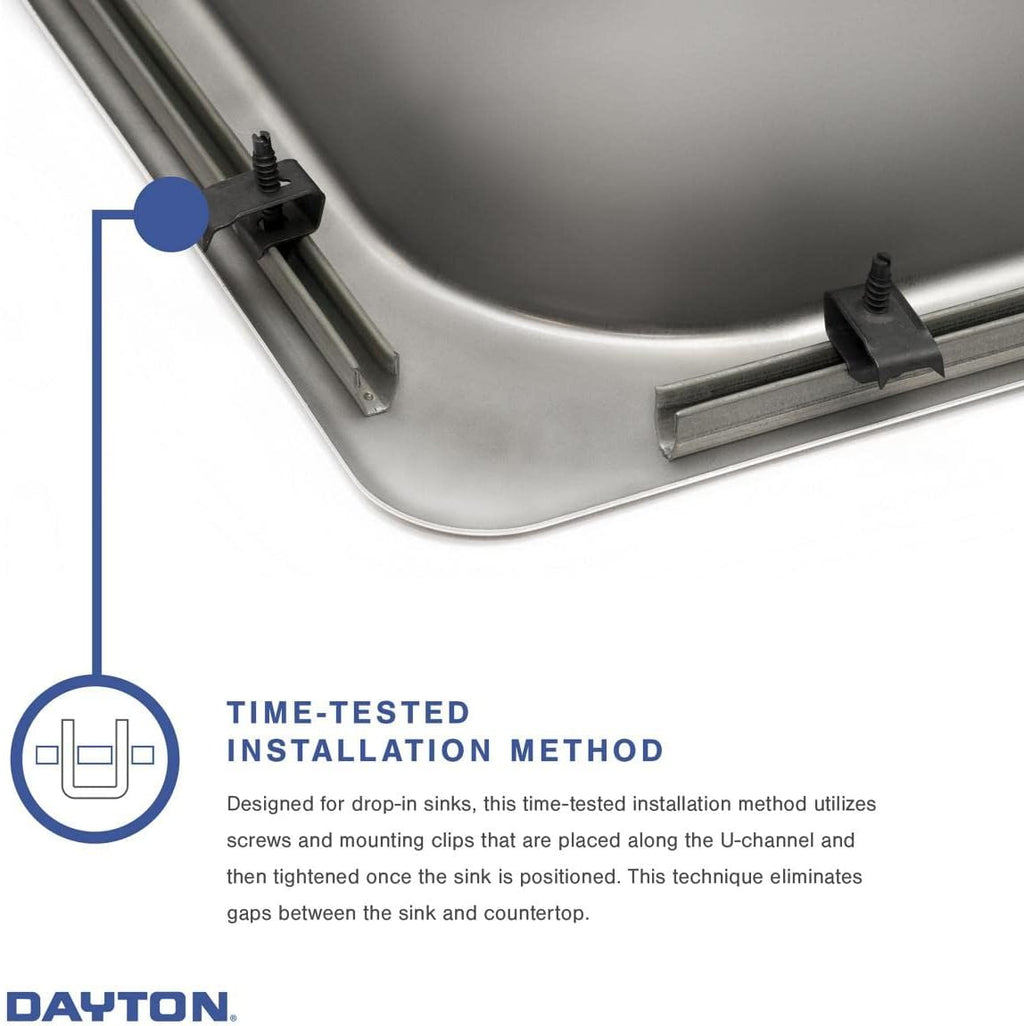 Elkay GE125213 Dayton Single Bowl Drop-in Stainless Steel Sink