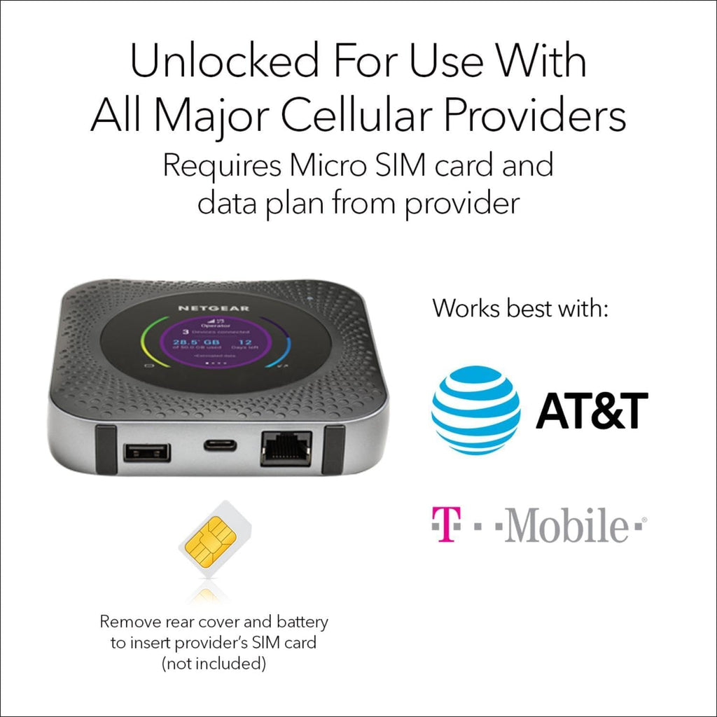 Netgear Nighthawk MR1100 4G LTE Mobile Hotspot Router (AT&T GSM Unlocked)(Steel Gray)
