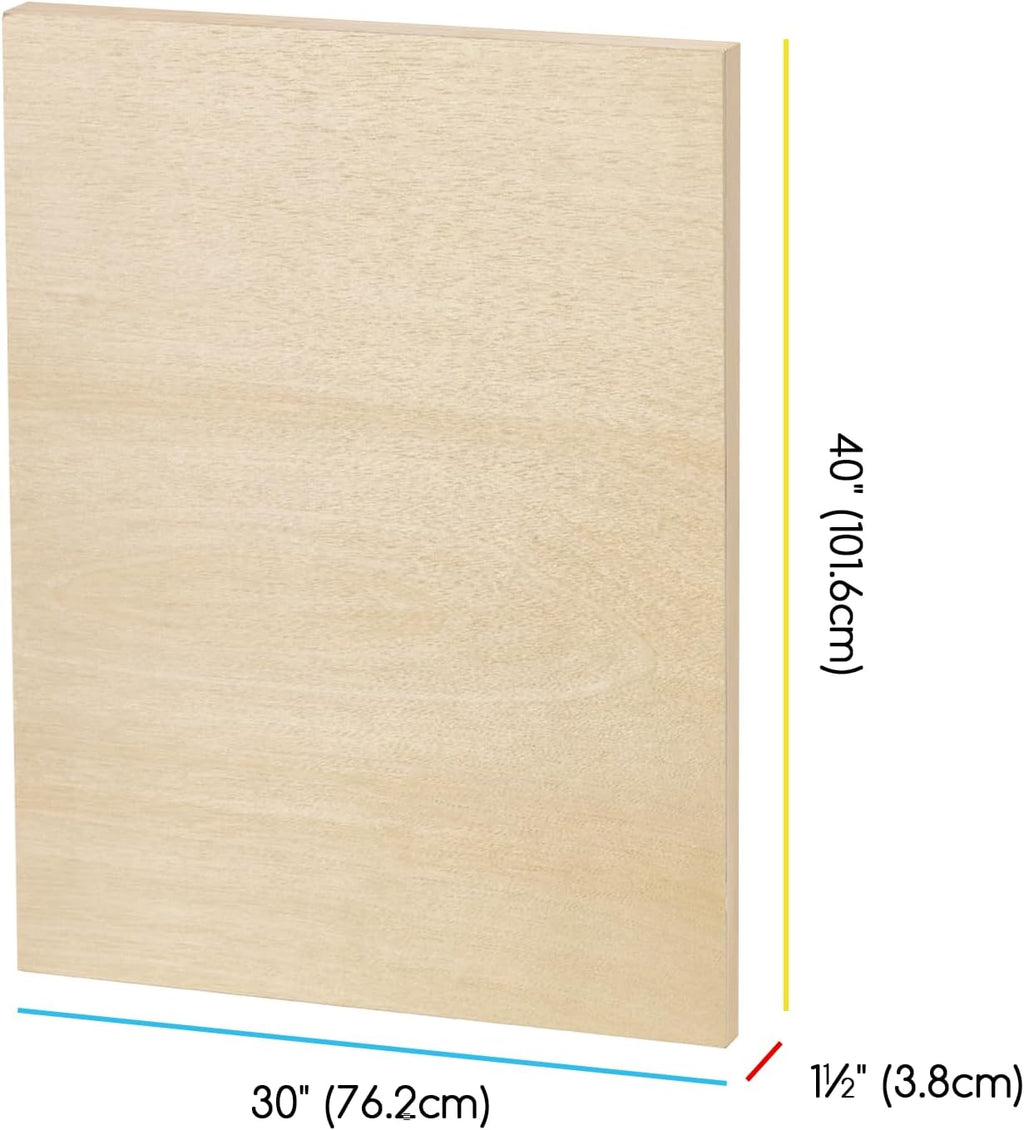 MEEDEN Unfinished Wood Canvas Board: 1-1/2' Deep 30x40' Wooden Canvas Panel Pack of 2 - Blank Cradled Wood Art Board for Painting