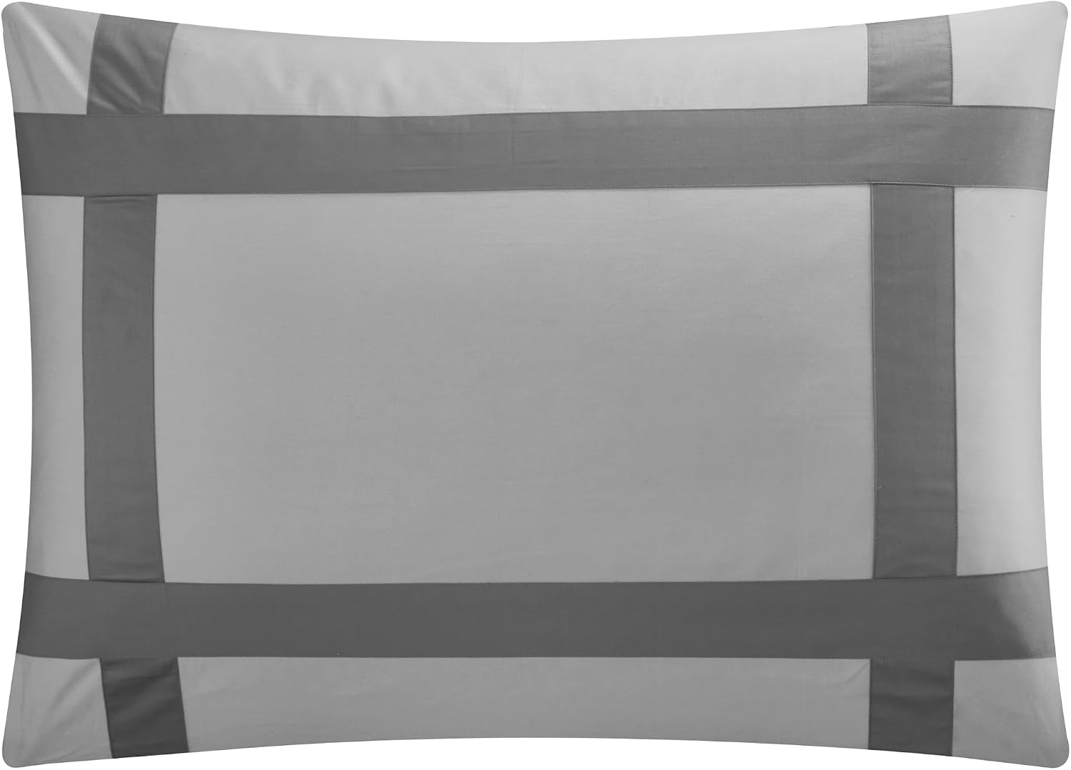 Casabolaj Equilibrio 3 Pieces Casual Duvet Cover Set-100% Egyptian Cotton Sateen 400 Thread Count-Modern Minimalist Bedding Sets Cross Patchwork Manufacturing-Silver/Grey Color (Full)