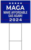 MAGA Make Affordable Gas Again 2024 (18' x 24') Yard Sign, Quantity Discounts, Multi-Packs, Includes Metal Step Stake, Bandit, Lawn Sign, Advertising, USA | Trump, Political, Politics, Humor