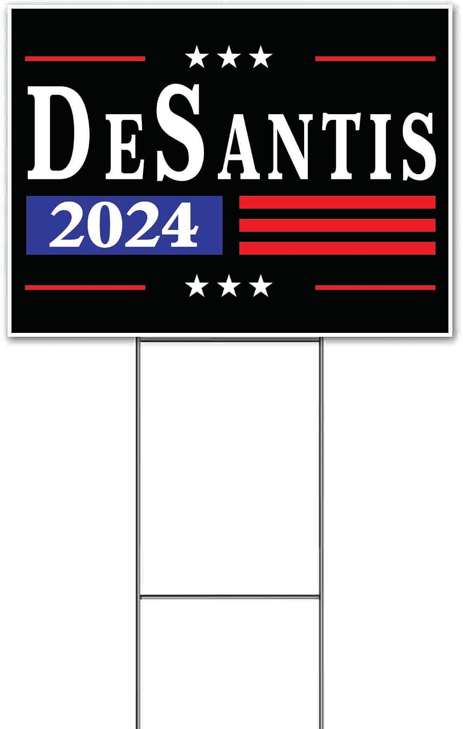 Desantis 2024 (18' x 24') Yard Sign, Quantity Discounts, Multi-Packs, Includes Metal Step Stake, Bandit, New, Advertising, USA | Election, Political, Republican, President, Vote
