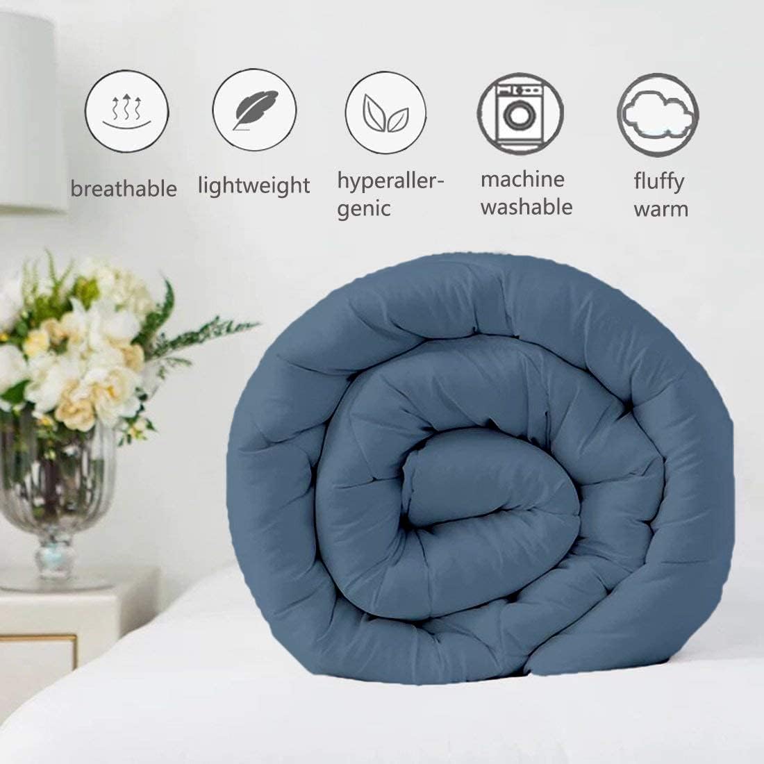 Super Soft 1000-TC All Season Down Alternative Comforter & 2pc Pillow Shams Super King (98' x 108') Inches Decorative Pintuck Comforter 100% Egyptian Cotton 600-GSM Fill & 8-Corner Tabs