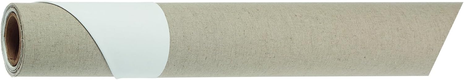 Centurion 11 oz. Acrylic Primed 100% Linen Canvas Roll, 84' x 6 Yards Double Primed Medium Weight with Even Surface Texture - Archival Ready to Stretch Linen Canvas Material for All Wet Media