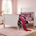 Elegant White Full Sleigh Bed Frame with Tall Headboard and Footboard, Full Size Platform Bedframe, Under Bed Storage Space, Strong Wooden Slats, Modern Mattress Foundation (Full)