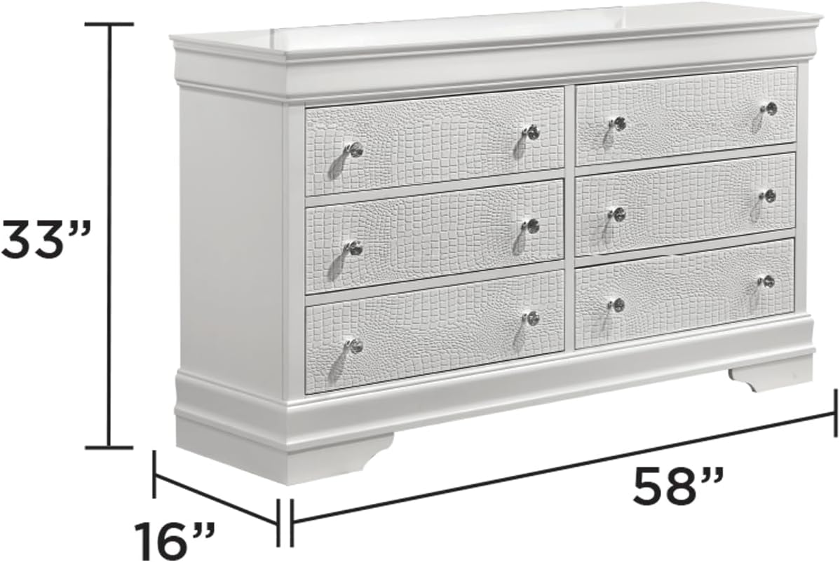GOWE Blaze Upholstered Modern Style 4 Pc Full Bedroom Set with LED Headboard Made with Wood in White(NJ Inventory)