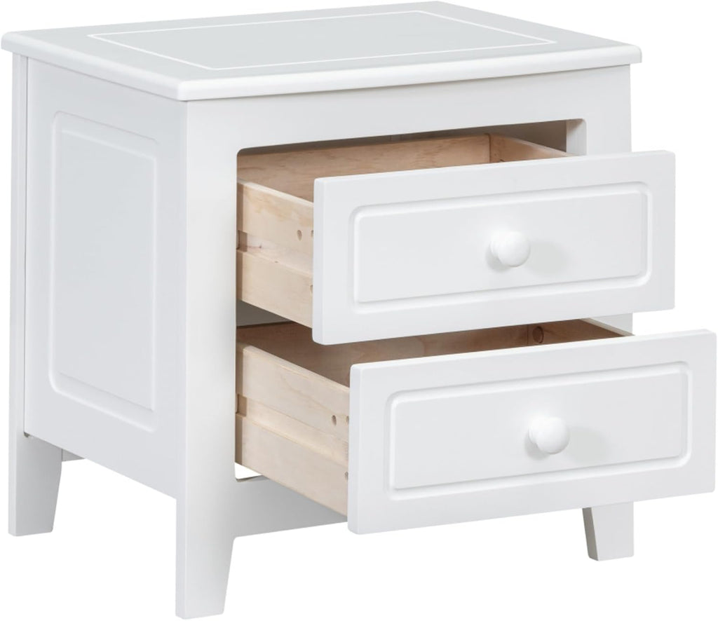 Rustic Farmhouse Bedroom Set with Elegant Curved Headboard, Sturdy Wooden Bed Frame and 2 Nightstands - Classic Country Style Furniture for Master Bedroom,Guest Room (White,Full Bed+2 Nightstands)