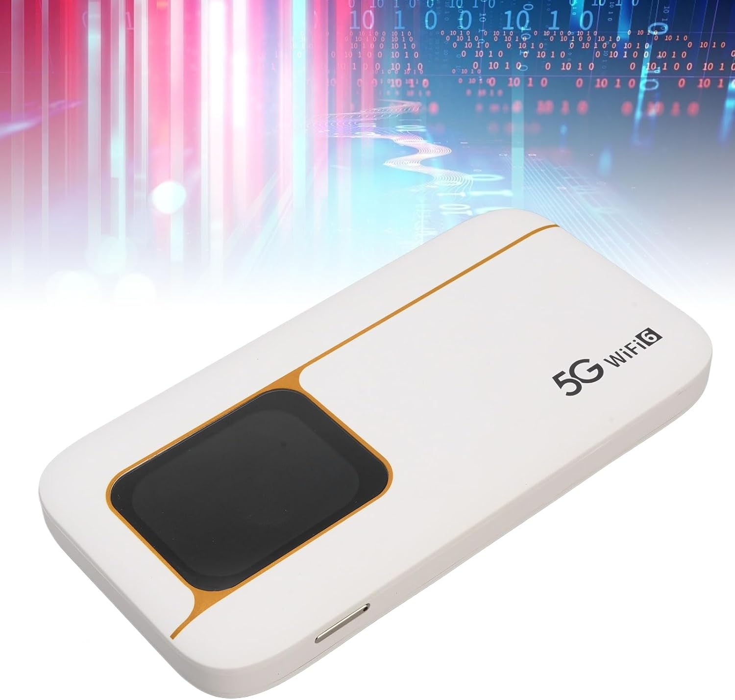 Fast 5G Mobile Hotspot WiFi 6 Router 7100mAh Portable Router IP67 Design Material ABS White 5.35x2.83x0.63in