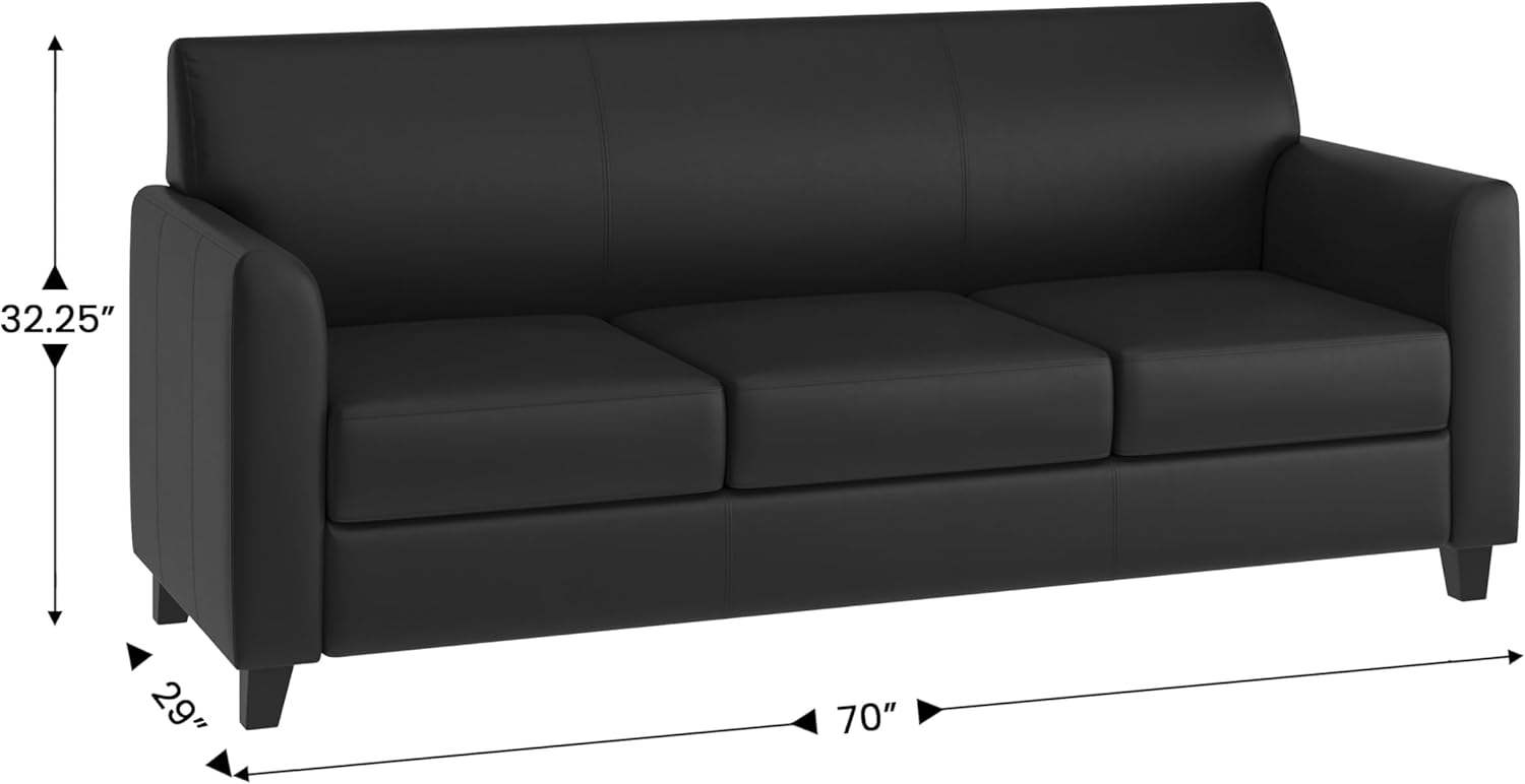 Flash Furniture HERCULES Diplomat Series Black LeatherSoft Sofa