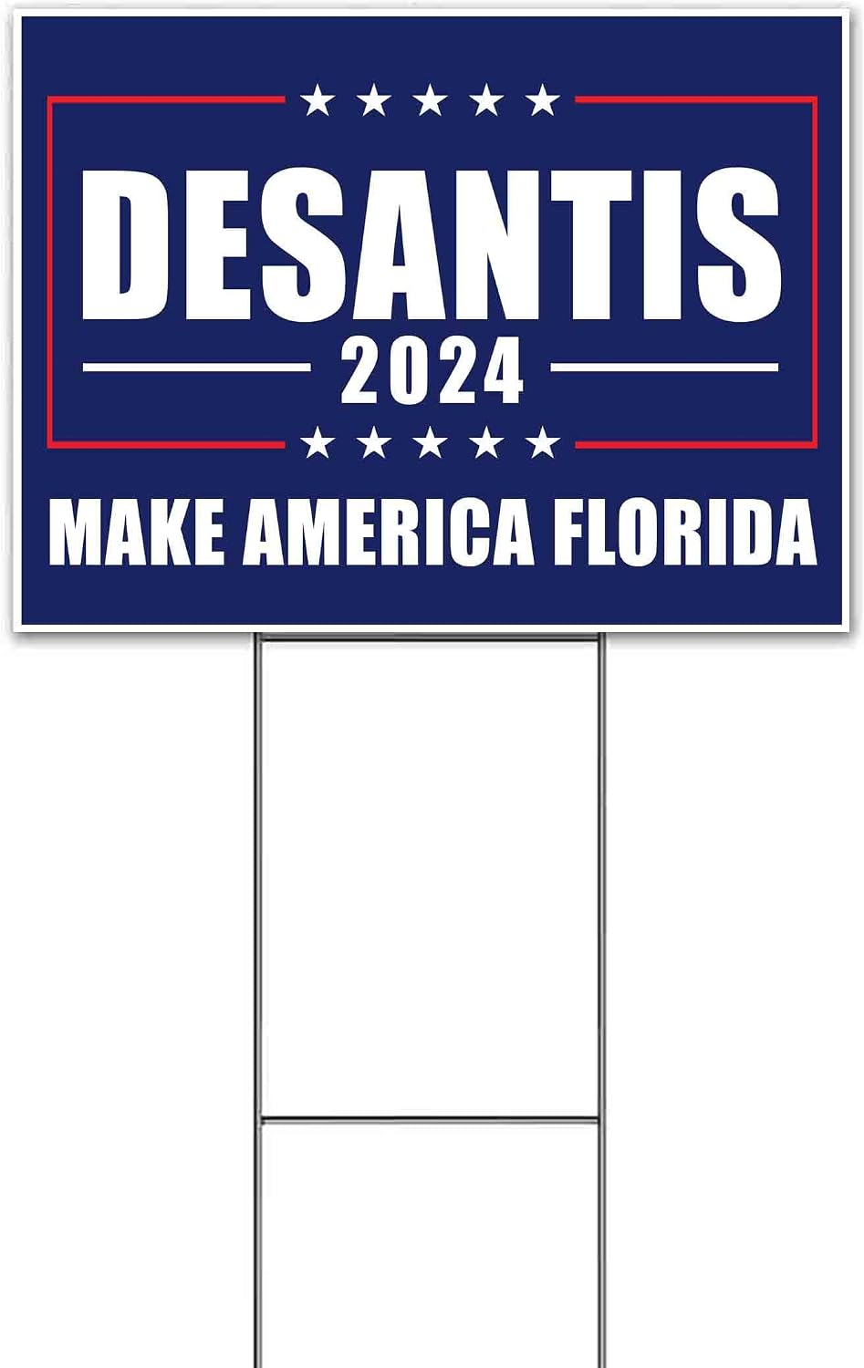 Desantis 2024 Make America Florida (18' x 24') Yard Sign, Quantity Discounts, Multi-Packs, Includes Metal Step Stake, Bandit, New, Advertising, USA | Florida, Election, Political, Republican