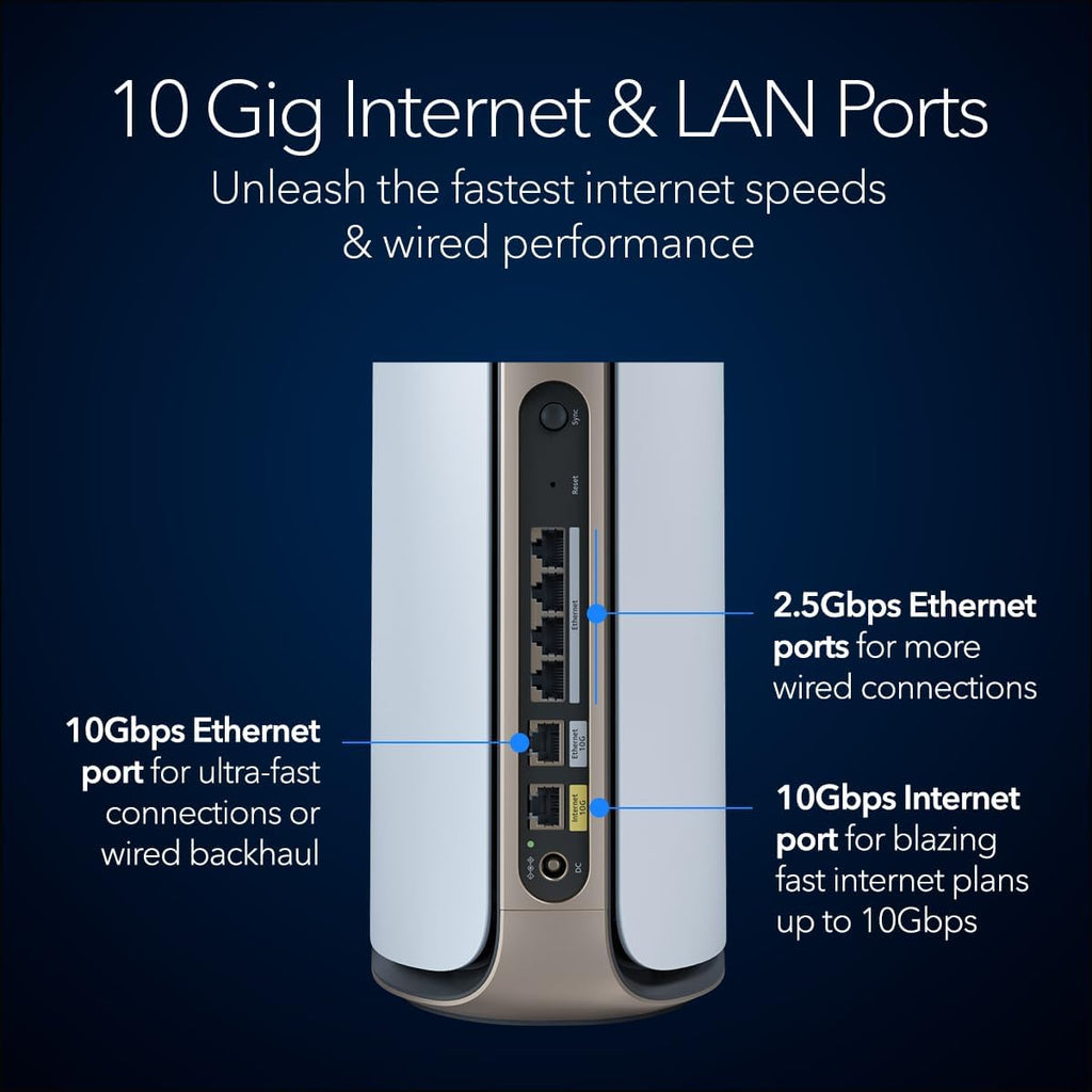 NETGEAR Orbi 970 Series Quad-Band WiFi 7 Mesh Network System (RBE973S) (Renewed)
