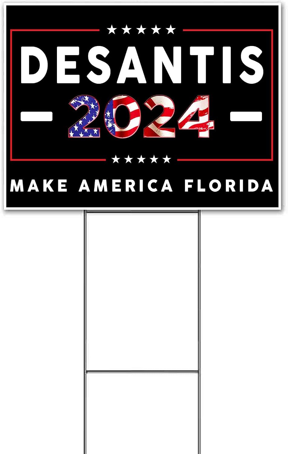 Desantis 2024 (18' x 24') Yard Sign, Quantity Discounts, Multi-Packs, Includes Metal Step Stake, Bandit, New, Advertising, USA | Election, Political, Republican, President, Vote
