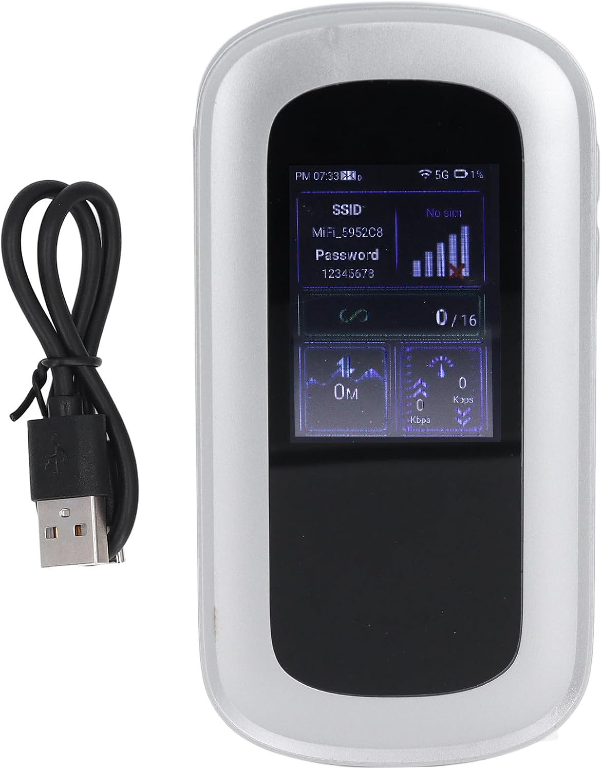 Semme 5G WiFi 6 Mobile Hotspot Router with SIM Card Slot 4000mAh Battery Support 16 Devices Portable WiFi Adapter for Phone Tablet