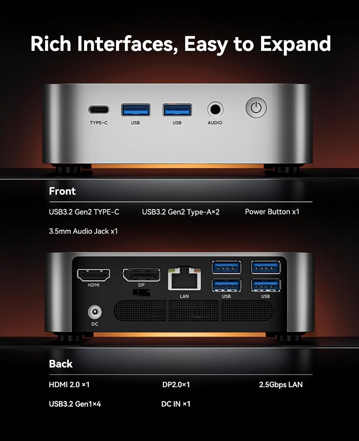 ACEMAGIC Mini PC AMD Ryzen 7 6800H 16GB DDR5 512GB PCle SSD Mini Computers (8C/16T, up to 4.7GHz), 11 Pro Radeon 680M 4K Triple Display Desktop Computers 3.2Type-C/LAN 2.5G/BT5.2/WiFi 6