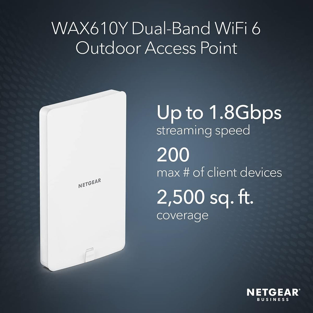 NETGEAR WAX610Y Wi-Fi 6 Outdoor Access Point | Up to 200 Devices | Dual Band | Insight Cloud Management | Cloud Care's 3 Year Warranty SupportPlus Included