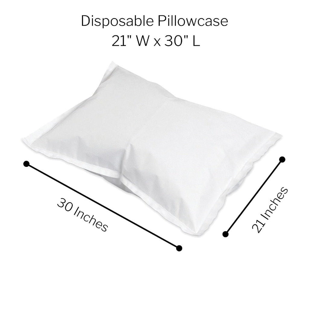 McKesson Disposable Pillow Case Covers [500 Count] Bulk Pillowcase, Single-Use for Medical Hospital Travel, Standard Size, White, 21 in x 30 in
