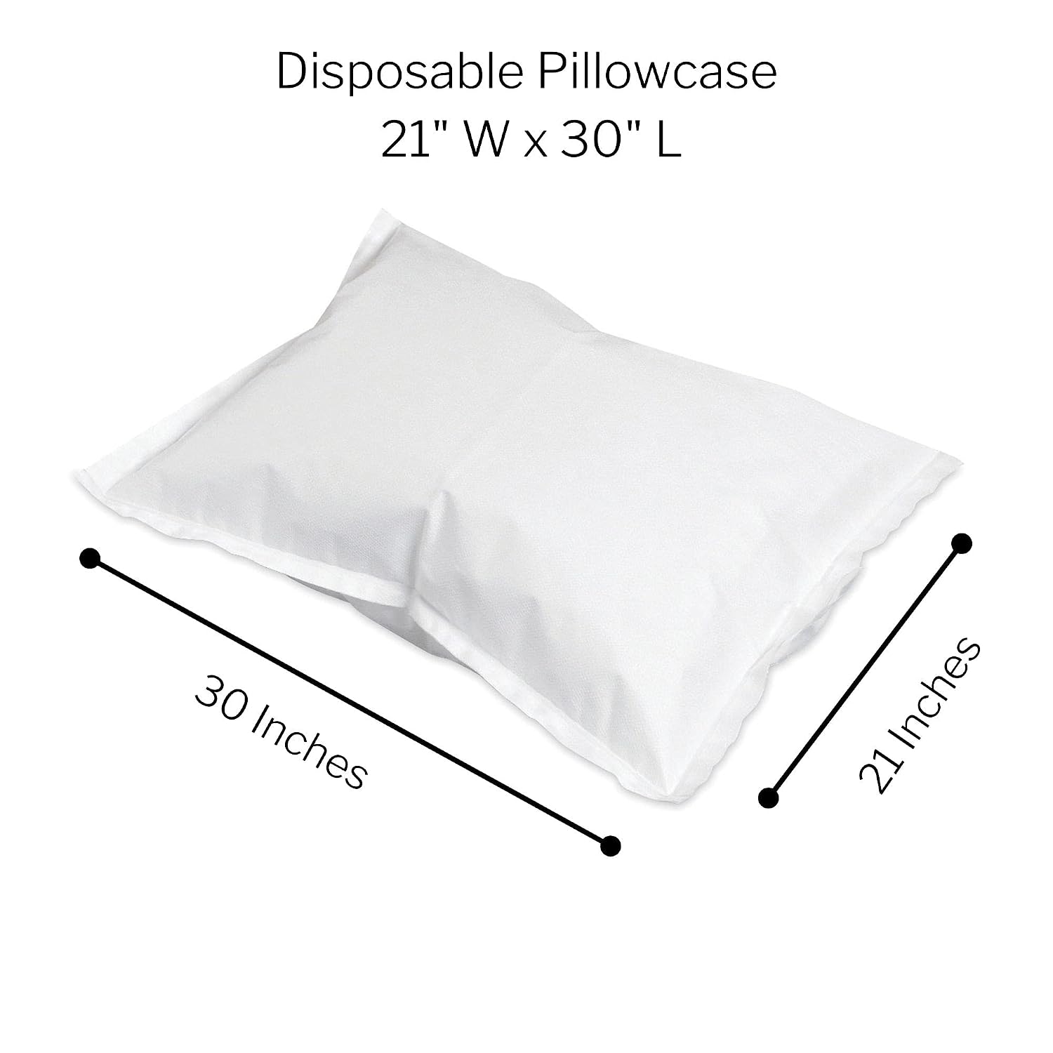 McKesson Disposable Pillow Case Covers [500 Count] Bulk Pillowcase, Single-Use for Medical Hospital Travel, Standard Size, White, 21 in x 30 in