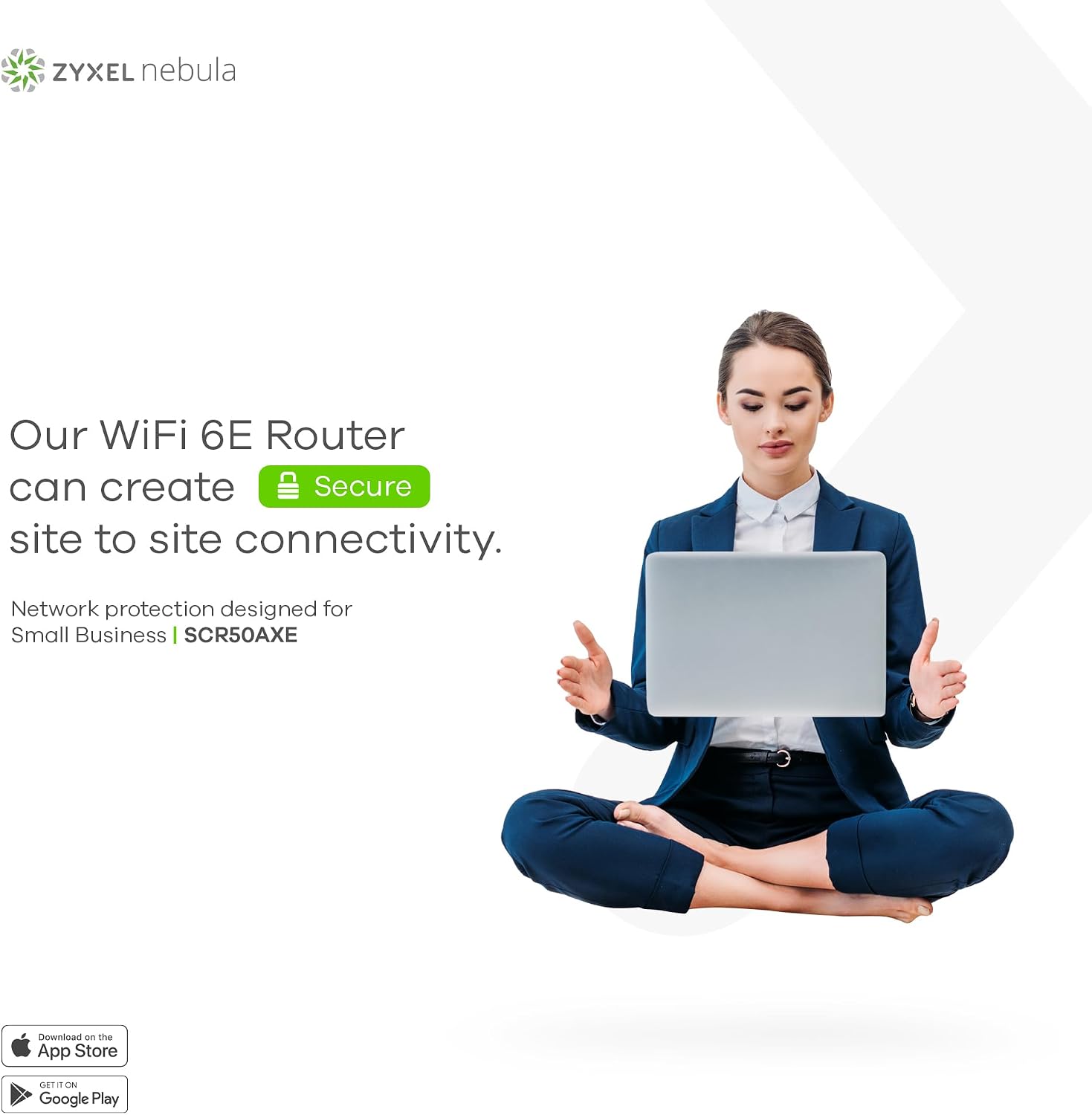 Zyxel Secure Cloud-Managed Router with AXE5400 Tri-Band WiFi Subscription-Free Network Security, Manageable via Nebula APP/Ideal for Small Office/Small Branch. [SCR 50AXE]