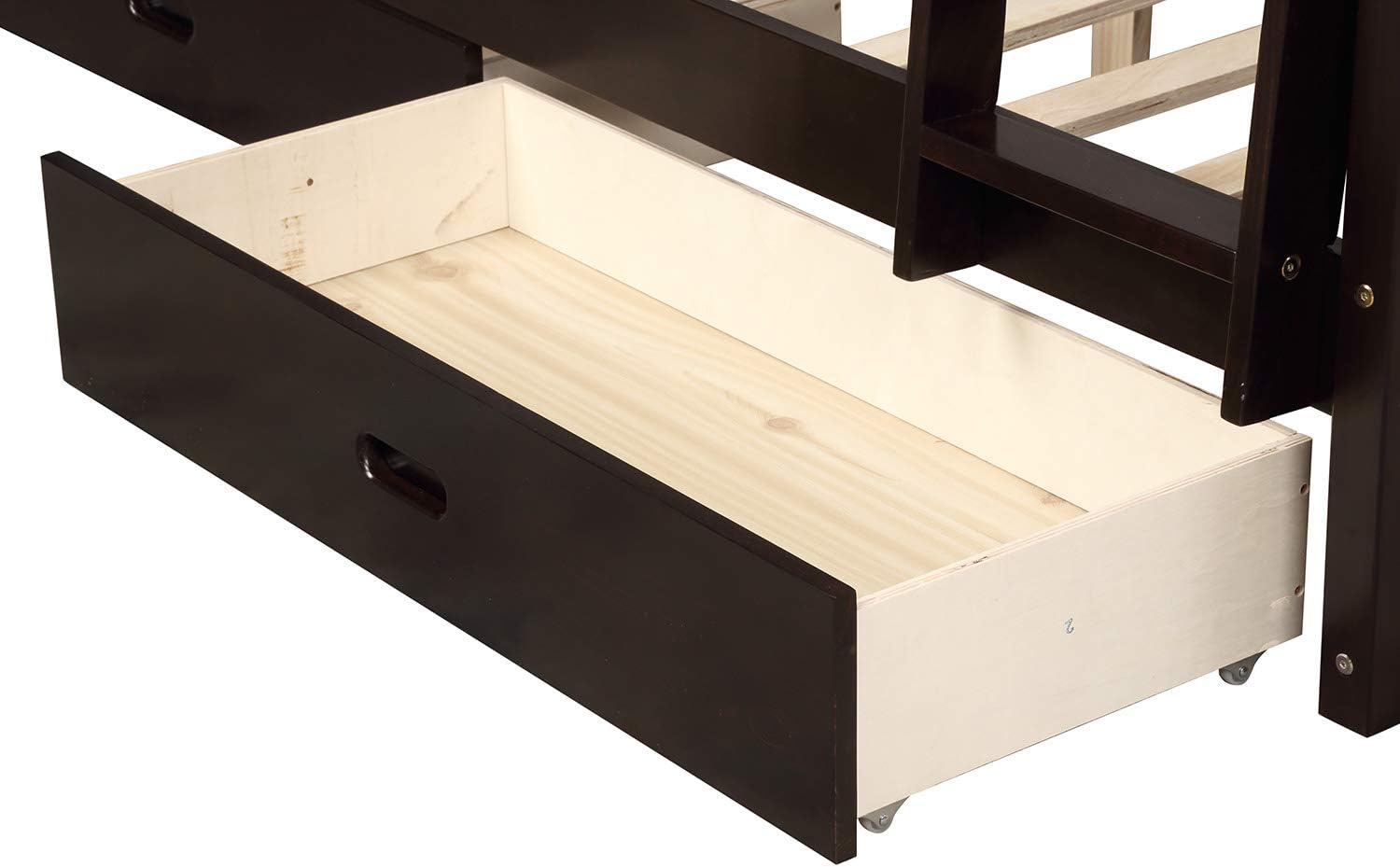 Harper & Bright Designs Twin Over Full Bunk Bed with Drawers and Ladder, Espresso