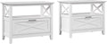 Bush Home 32-inch Nightstand with Drawer - Set of 2, Bedroom Furniture, Key West Collection, Pure White Oak