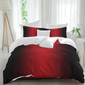 Gradient Red Black Duvet Cover Set Queen Size 4 Pieces Modern Abstract Minimalist Red Ocean Beach Bedding Set with Zipper Closure, 1 Comforter Cover 90x92 Inches 1 Flat Sheet & 2 Pillow Cases