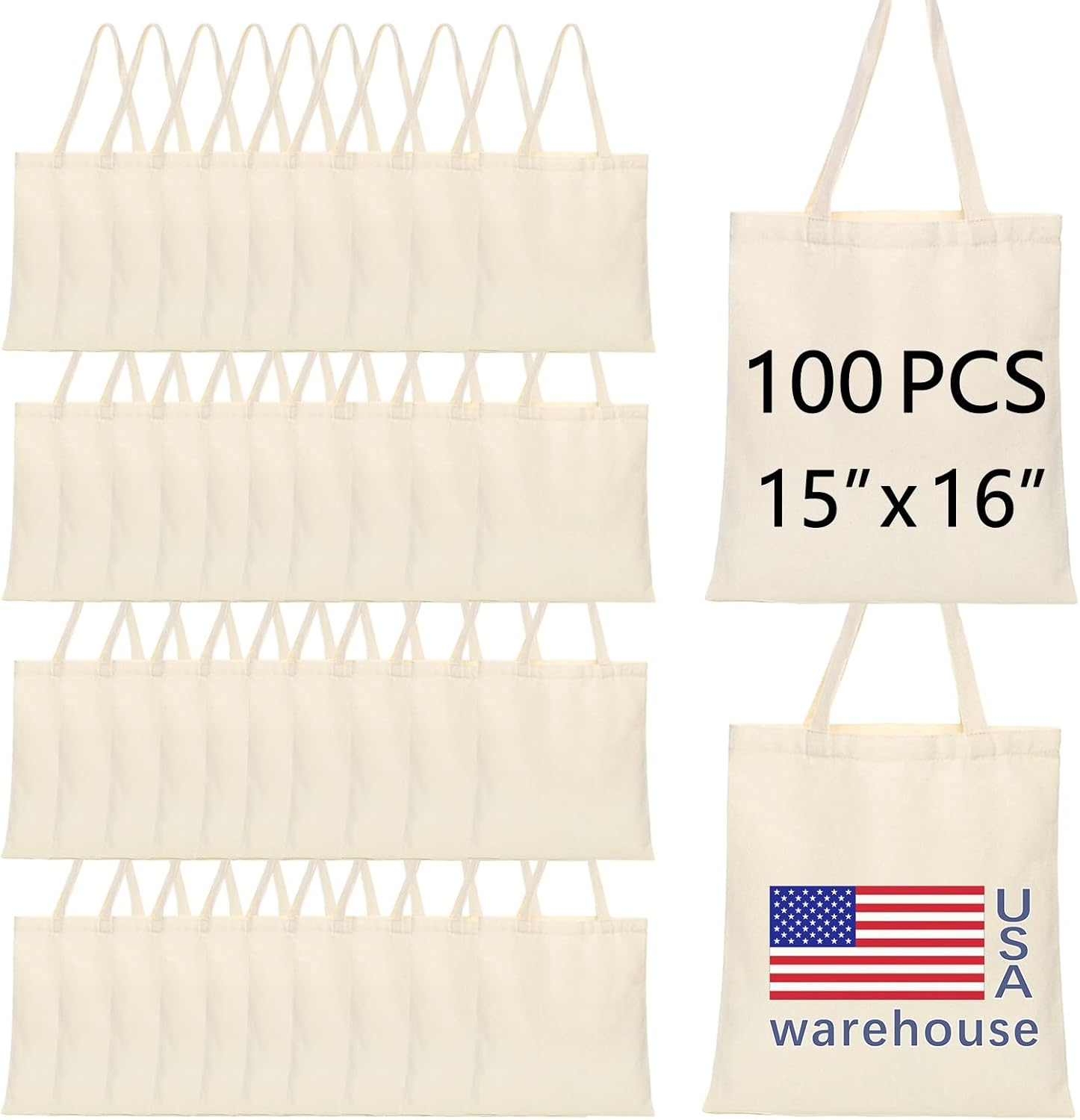 OKBA Sublimation Tote Bags, Canvas Bags Bulk Blank Tote Bags, Reusable Shopping Bags for Decorating DIY Crafting