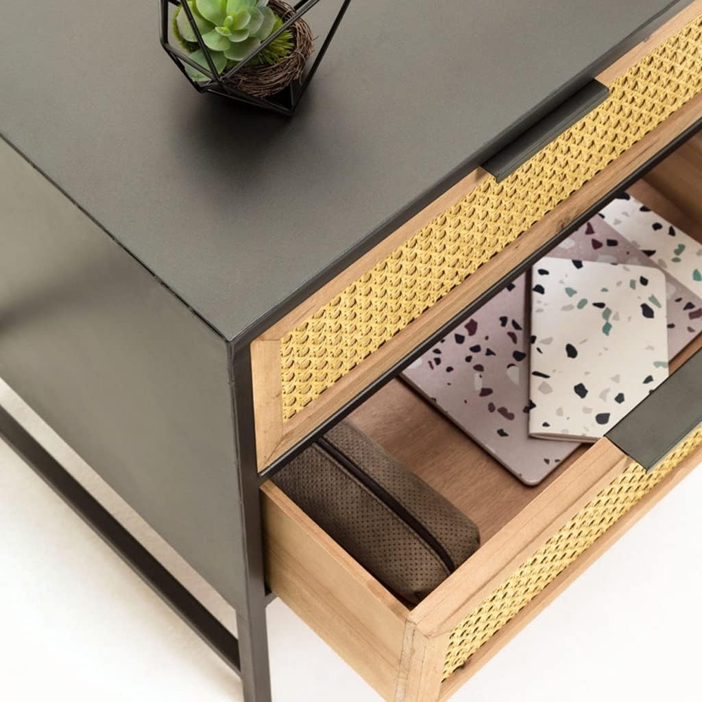 Nightstand Bedroom Night Stand Double Drawer Bedside Table Simple Wrought Iron Bedside Storage Cabinet Bedroom Full of Stars