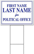 Name for Political Office Customizable (18' x 24') Yard Sign, Quantity Discounts, Multi-Packs, Includes Metal Step Stake, Bandit, New, Advertising, USA