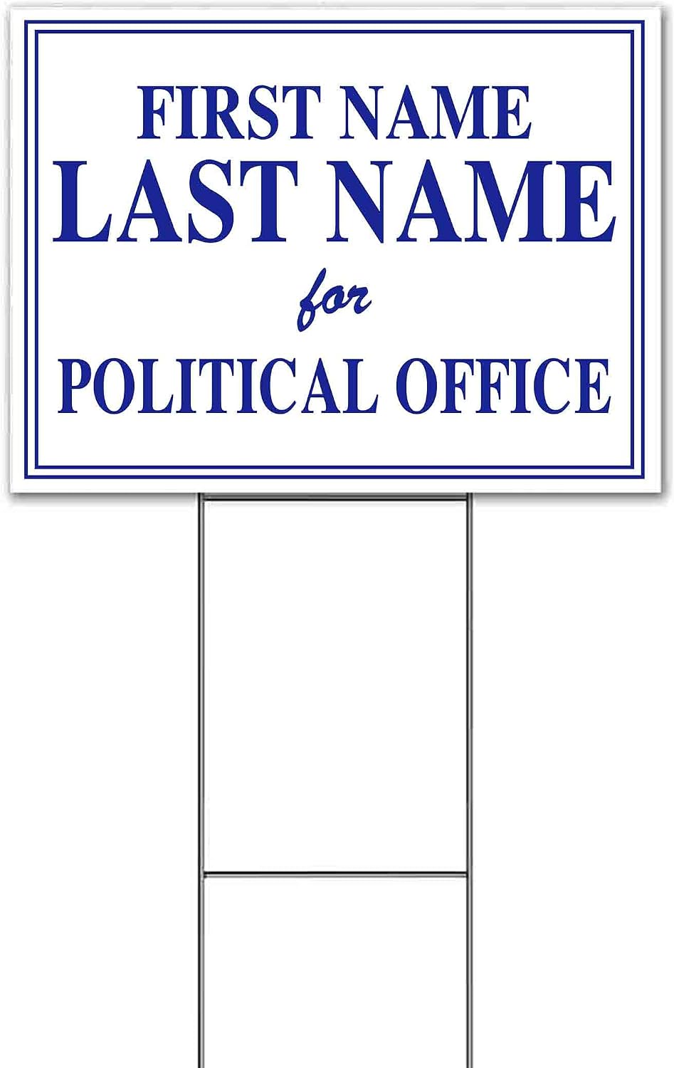 Name for Political Office Customizable (18' x 24') Yard Sign, Quantity Discounts, Multi-Packs, Includes Metal Step Stake, Bandit, New, Advertising, USA