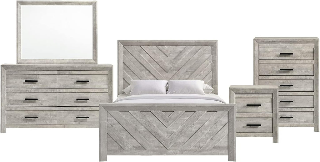 Picket House Furnishings Keely Full Panel 5PC Bedroom Set in White