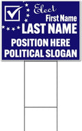 Elect Name Position Political Customizable (18' x 24') Yard Sign, Quantity Discounts, Multi-Packs, Includes Metal Step Stake, Bandit, New, Advertising, USA