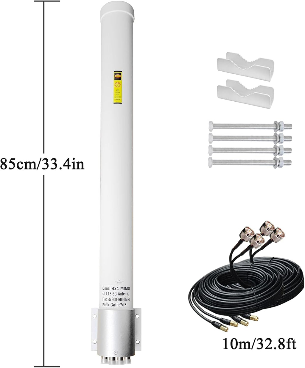 Omni-Directional 4x4 MIMO Antenna t-Mobile, Outdoor 4G LTE 5G Cellular Antenna with 2 Dual 10 Meter Cable for Router & Gateways Home Internet