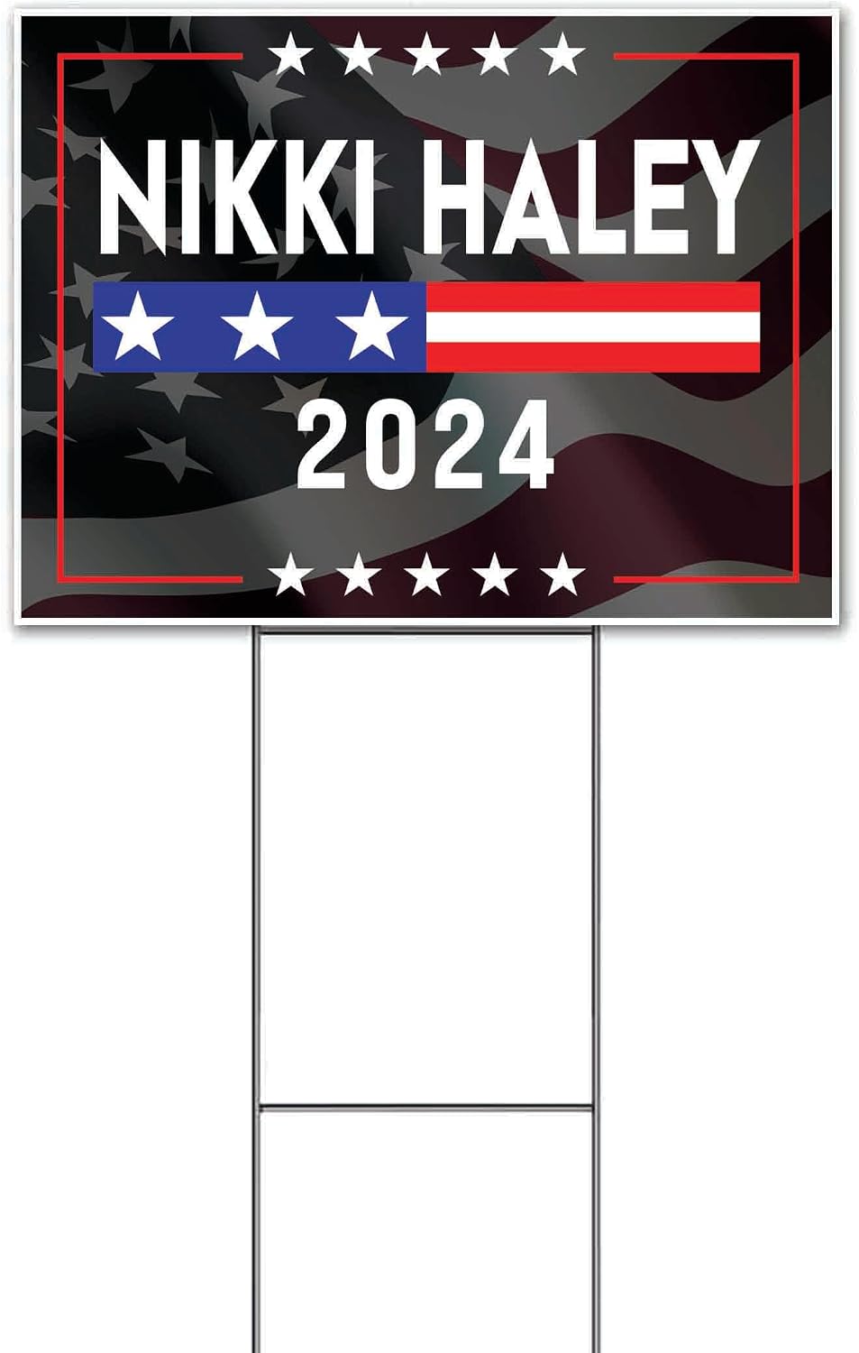 Nikki Haley 2024 (18' x 24') Yard Sign, Quantity Discounts, Multi-Packs, Includes Metal Step Stake, Bandit, New, Advertising, USA | Election, Political, Republican, President, Vote