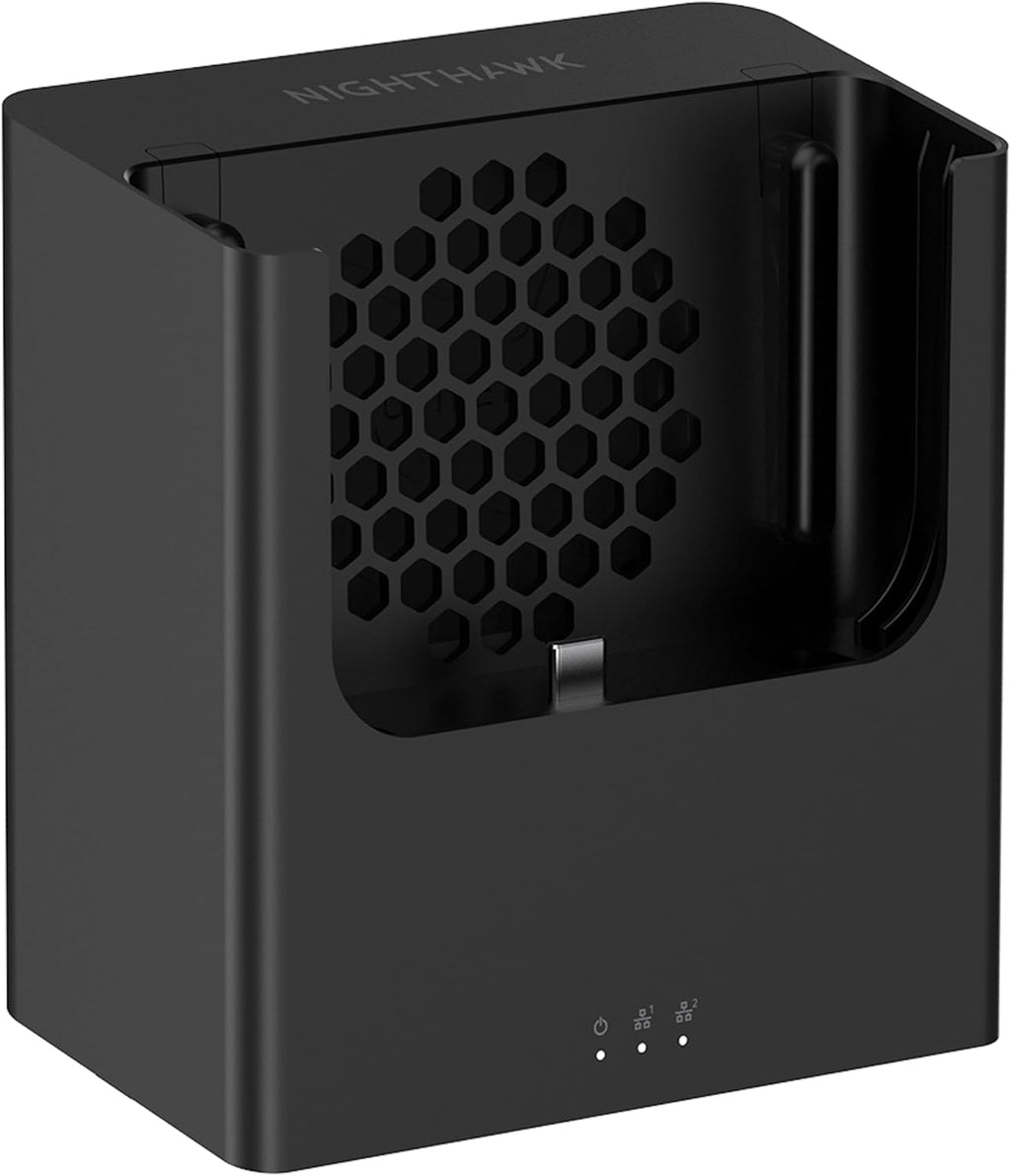NETGEAR Nighthawk 2-Port Gigabit Ethernet Cradle (MD200) – Power & Wired Connections for Your Nighthawk M7, M6 Pro or M6 Mobile Hotspot with Active Cooling Fan